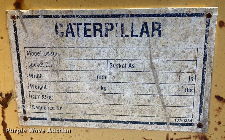 image for item KV9598 Caterpillar  excavator bucket