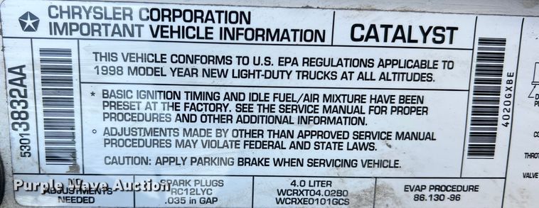 image for item LI9556 1998 Jeep Cherokee  SUV