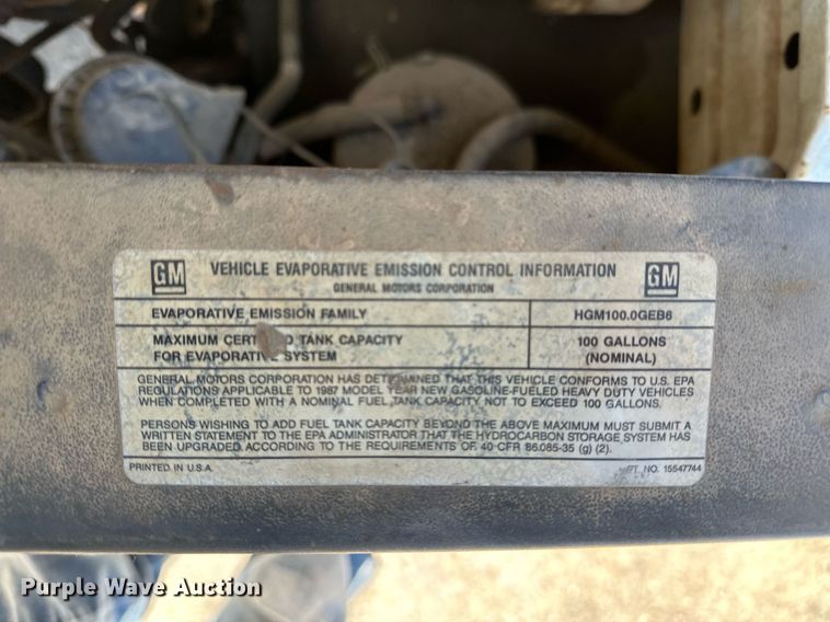 image for item LR9600 1987 Chevrolet C6M  dump truck