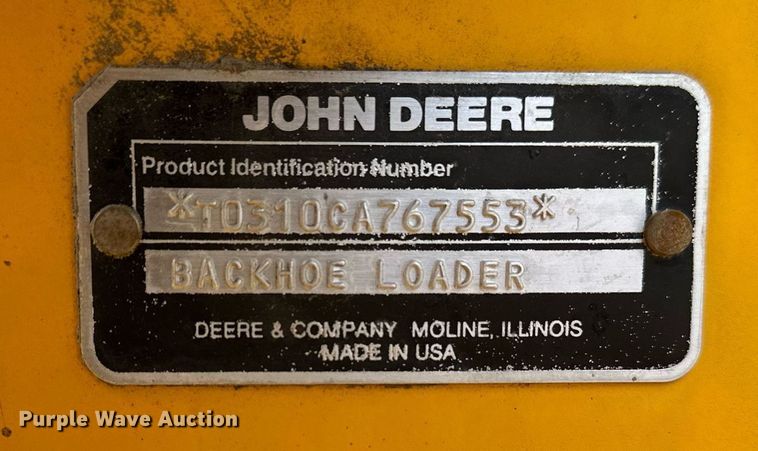 image for item LR9603 1990 John Deere 310C  backhoe