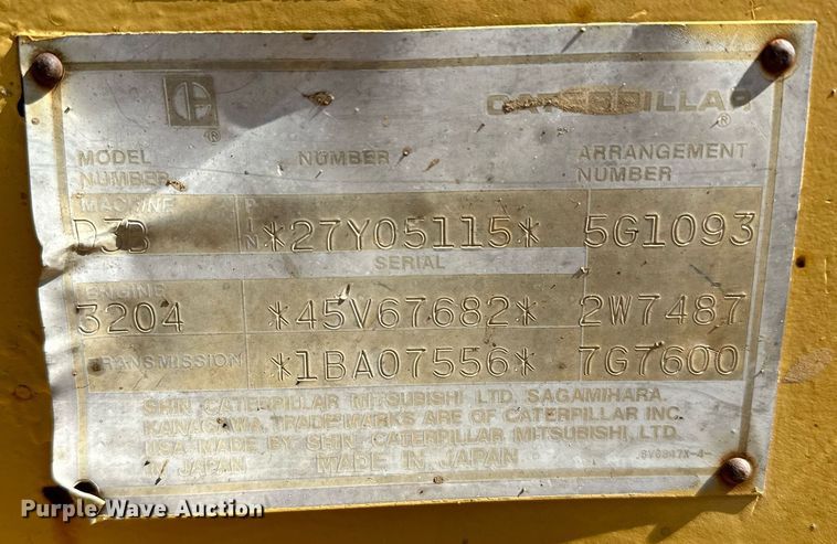 image for item LR9604 1988 Caterpillar D3B  dozer