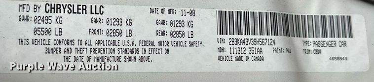 image for item LR9637 2009 Dodge Charger