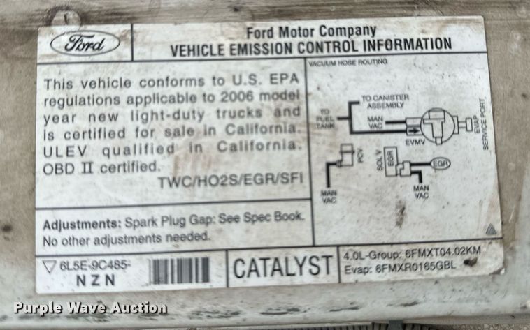 image for item LR9638 2006 Ford Ranger  SuperCab pickup truck