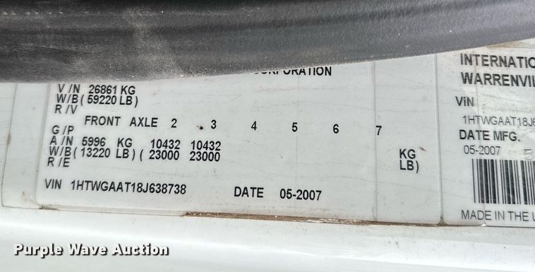 image for item LR9643 2008 International 7400  dump truck