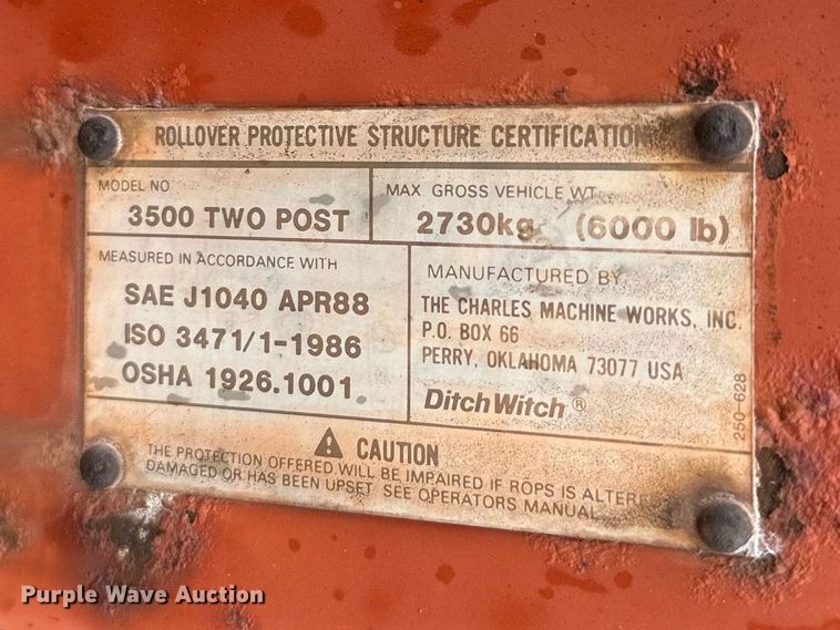 image for item LR9644 1992 Ditch Witch 3500  trencher