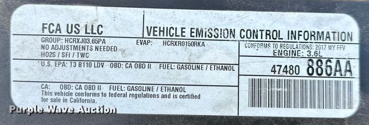 image for item LR9647 2017 Dodge Grand Caravan  handicap accessible van