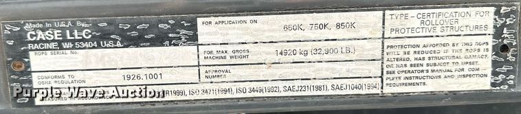 image for item LR9655 2004 Case 850K Series 2  dozer