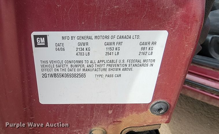 image for item LV9401 2006 Chevrolet Impala LS