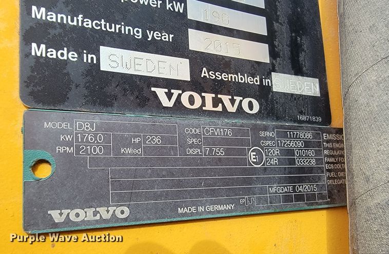 image for item LV9402 2015 Volvo L110H  high lift wheel loader