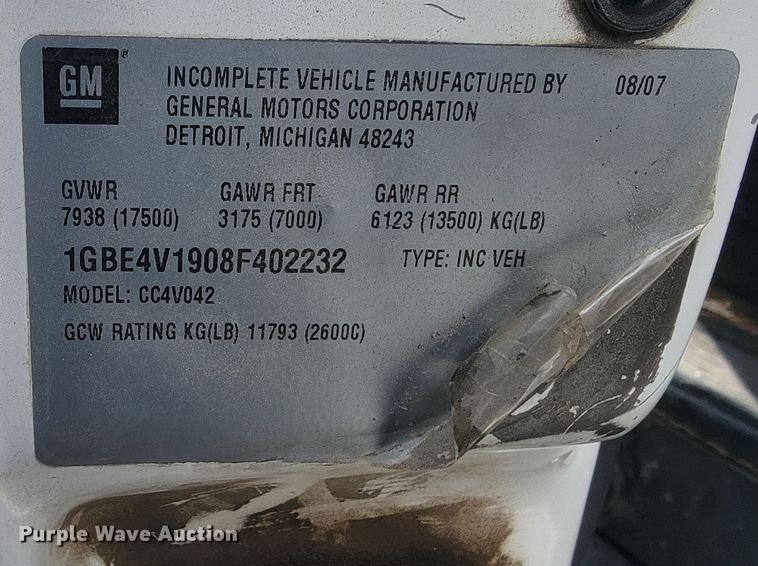 image for item LV9403 2008 Chevrolet C4500  shuttle bus