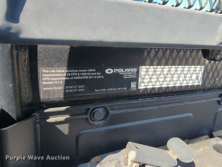 image for item LV9405 2013 Bobcat 3650  utility vehicle