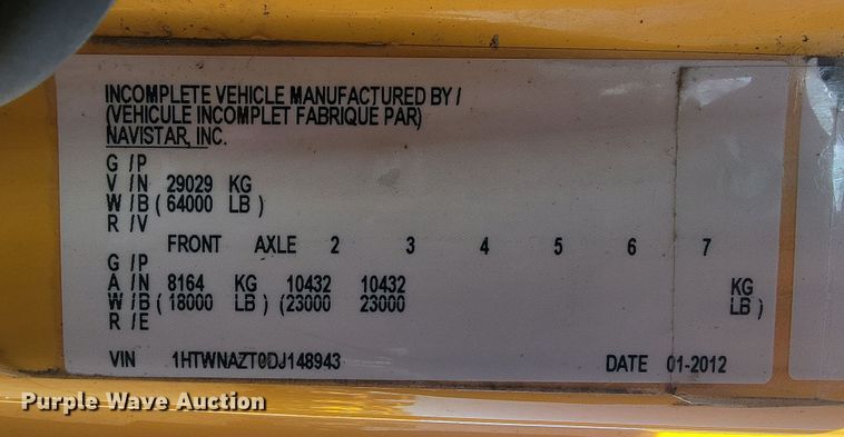 image for item LV9409 2013 International WorkStar 7500  dump truck