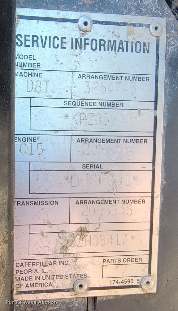 image for item LV9417 2009 Caterpillar D8T  dozer