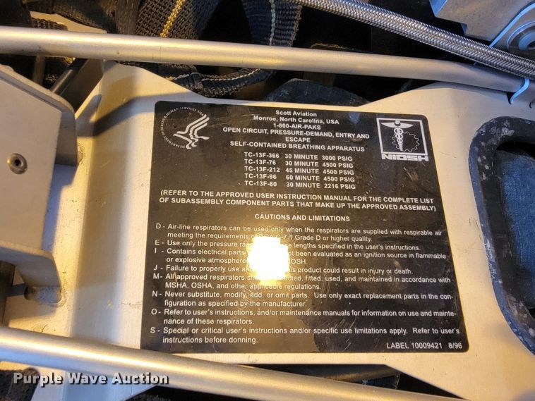 image for item LV9432 Approximately 10 Scott SCBA Systems