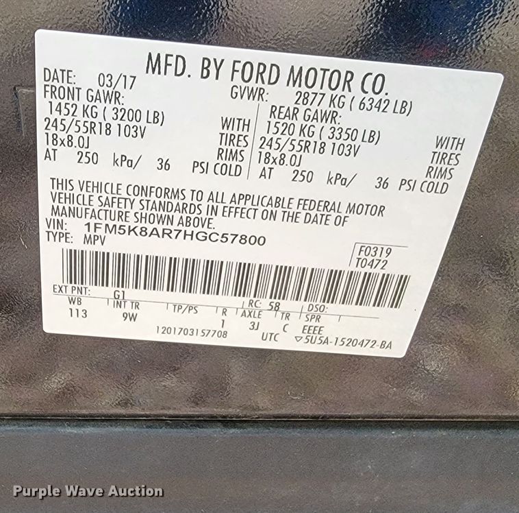 image for item LV9440 2017 Ford Explorer Police Interceptor  SUV