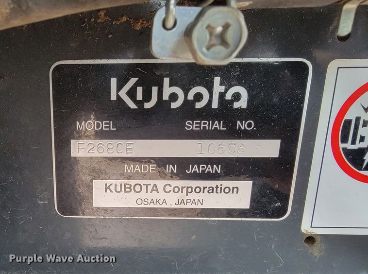 image for item LV9444 Kubota F2680  lawn mower