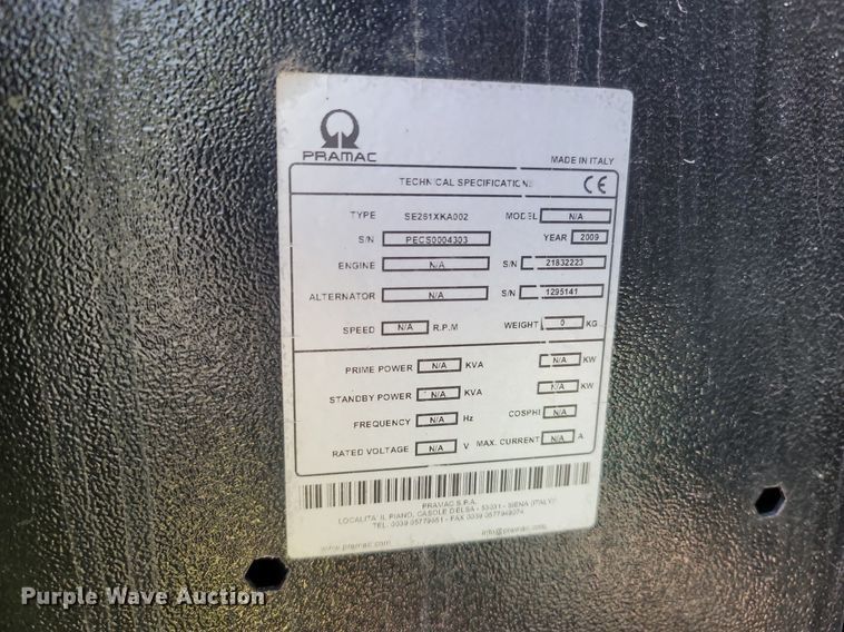 image for item MB9914 Pramac GS2275  generator
