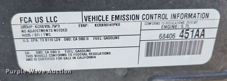 image for item MC9740 2019 Dodge Charger  police