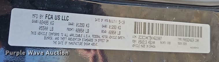 image for item MC9740 2019 Dodge Charger  police