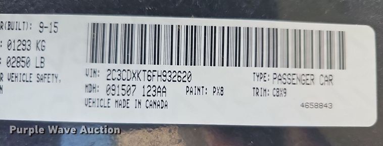 image for item MC9743 2015 Dodge Charger Police