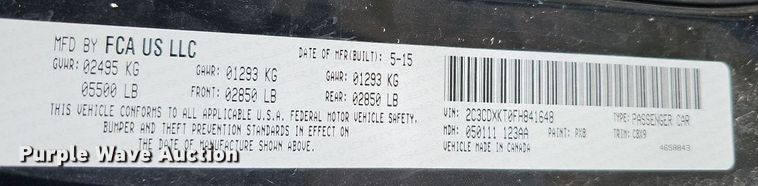 image for item MC9747 2015 Dodge Charger Police