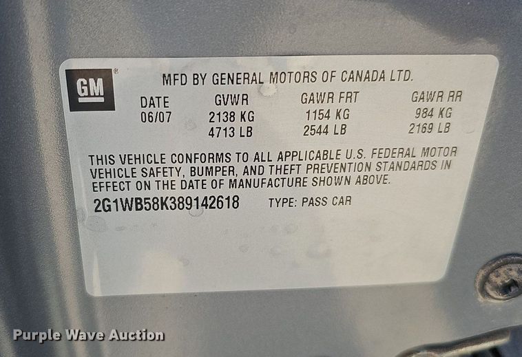 image for item MC9761 2008 Chevrolet Impala LS