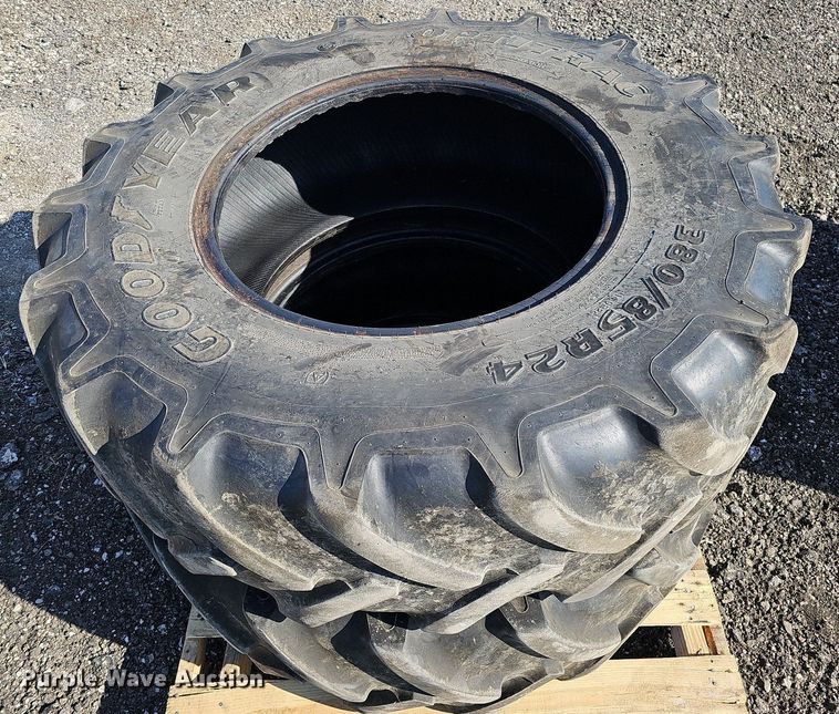 image for item MC9772 (2) GoodYear Optitrac 380/85R24 tires