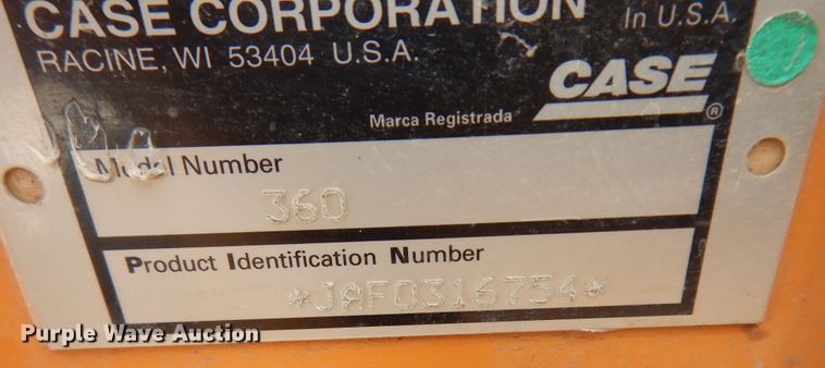 image for item MI9351 2000 Case 360  trencher