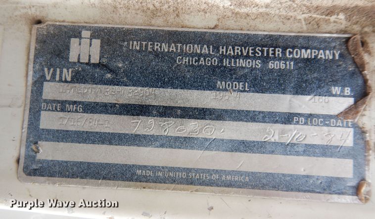 image for item MI9357 1984 International Harvester 1954  sewer jetter truck