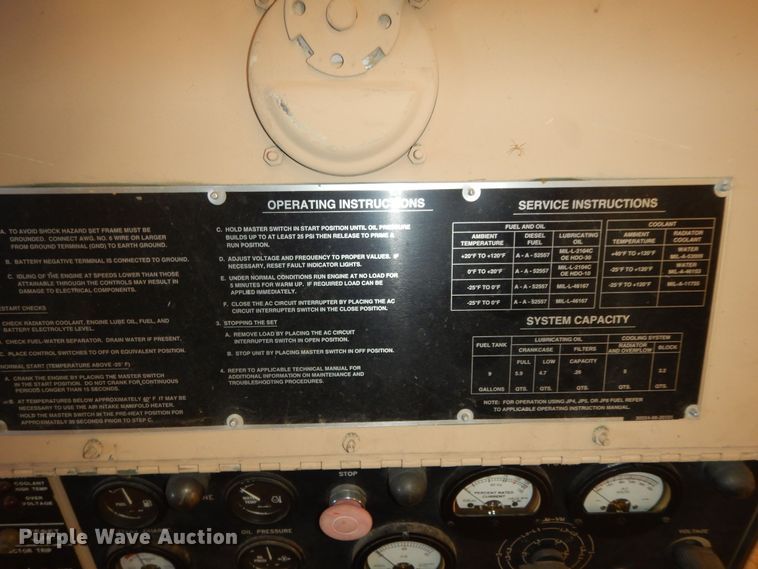 image for item MI9376 Us Department Of Defense MEP803A  generator