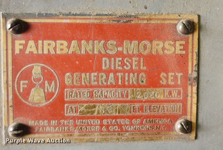 image for item MW9568 Fairbanks Morse 38TDD8 1/8  generator