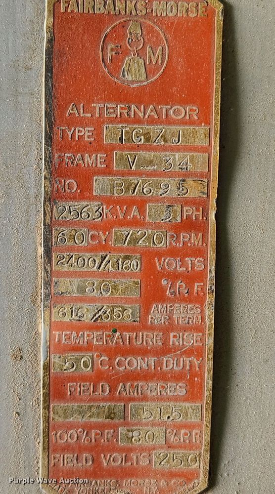 image for item MW9568 Fairbanks Morse 38TDD8 1/8  generator