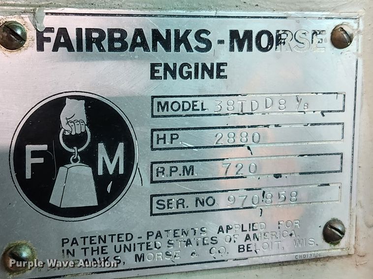 image for item MW9568 Fairbanks Morse 38TDD8 1/8  generator