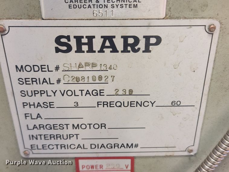 image for item MW9591 Sharp 1340R  lathe