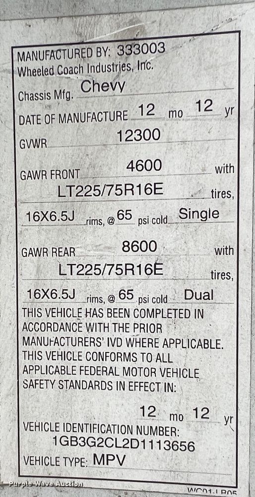 image for item MY9545 2013 Chevrolet Express G3500  ambulance
