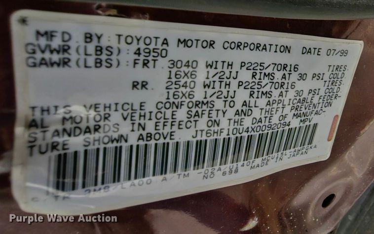 image for item DK7690 1999 Lexus RX300  SUV