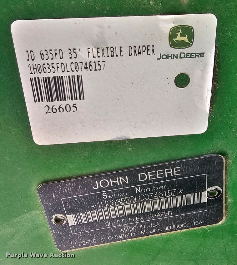 image for item DK1738 2012 John Deere 635FD  flex draper head