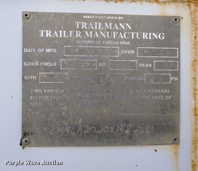 image for item DN6354 1999 Trailmann  livestock trailer