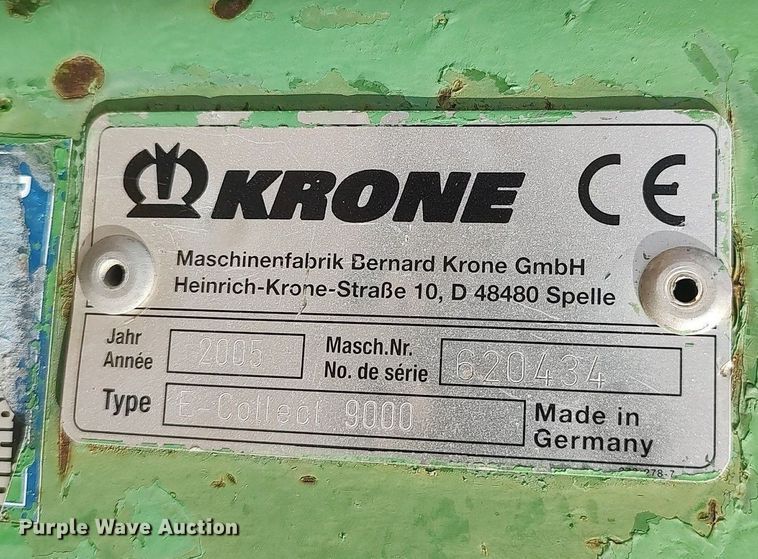 image for item DQ0460 Krone Easy Collect 9000  rotary forage head