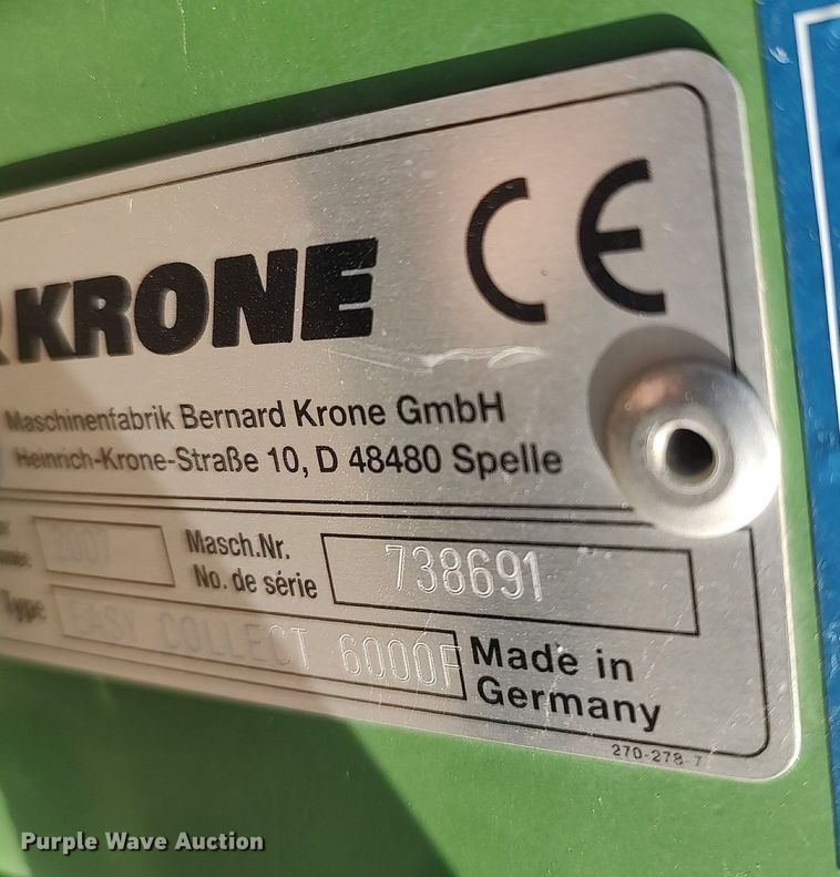 image for item DQ0461 Krone Easy Collect 6000  rotary forage head