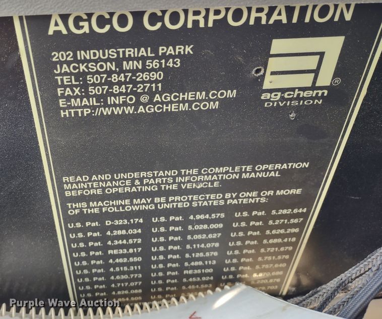 image for item DQ1590 2008 AGCO RoGator 1286C  sprayer