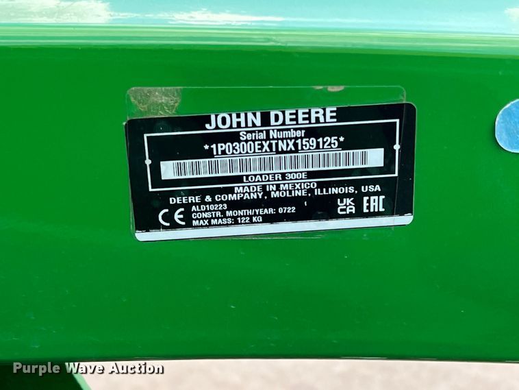image for item DR5538 2022 John Deere 3032E  MFWD tractor