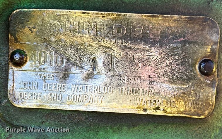 image for item DS2865 1963 John Deere 4010  tractor