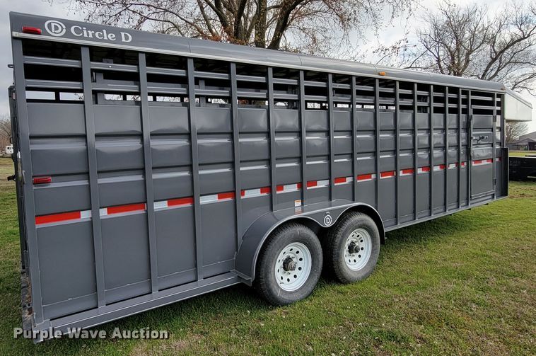 image for item HP9702 2022 Circle D 6824GNST  livestock trailer