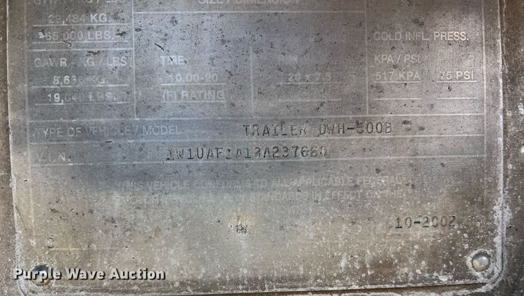 image for item LI9582 2003 Wilson DWH-500B  grain trailer