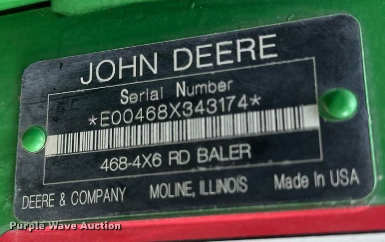 image for item LN9407 2008 John Deere 468  round baler