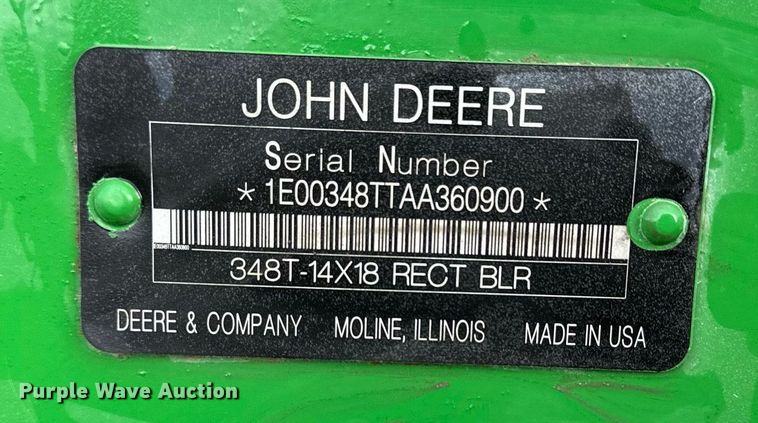 image for item LN9409 2010 John Deere 348  small square baler