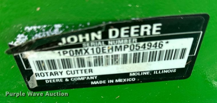 image for item LP9858 John Deere MX10  rotary mower