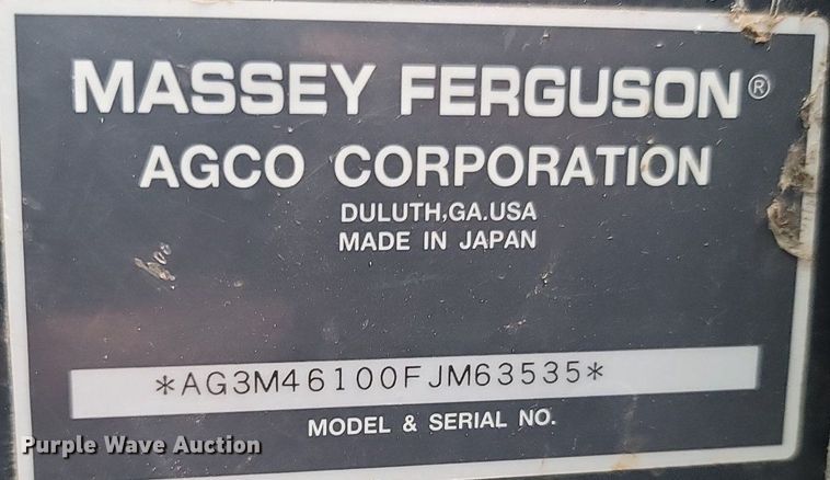 image for item MB9891 2015 Massey Ferguson 4610M  MFWD tractor