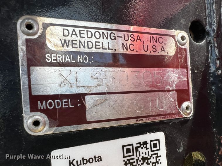 image for item MF9889 Kioti CK2610  MFWD tractor